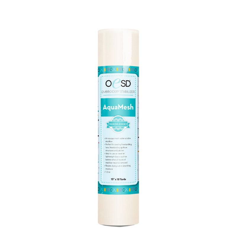 OESD AquaMesh Wash Away Water Soluble Embroidery Stabilizer 15" x 10 Yd Roll - Image 1